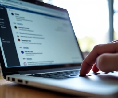 Imagine laptop cu email deschis